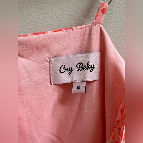 Cry Baby Pink Butterfly Bow Mini Dress Women’s M 90s-Inspired Coquette Feminine - Picture 4 of 9